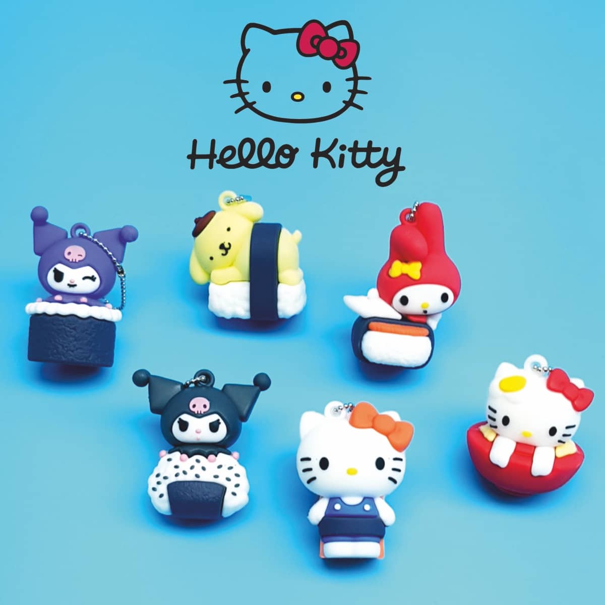 Hello Kitty Sushi Figuren süße Schlüsselanhänger im Katzen-Design
