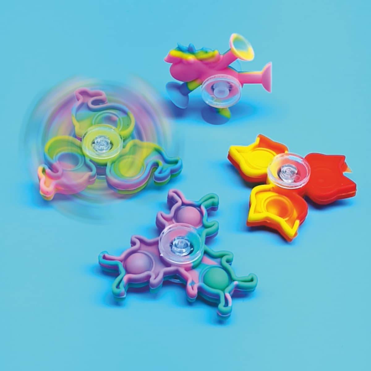 Fidget-Spinner mit vielen Funktionen Push-Plopp-Bubbles und Saugnäpfe