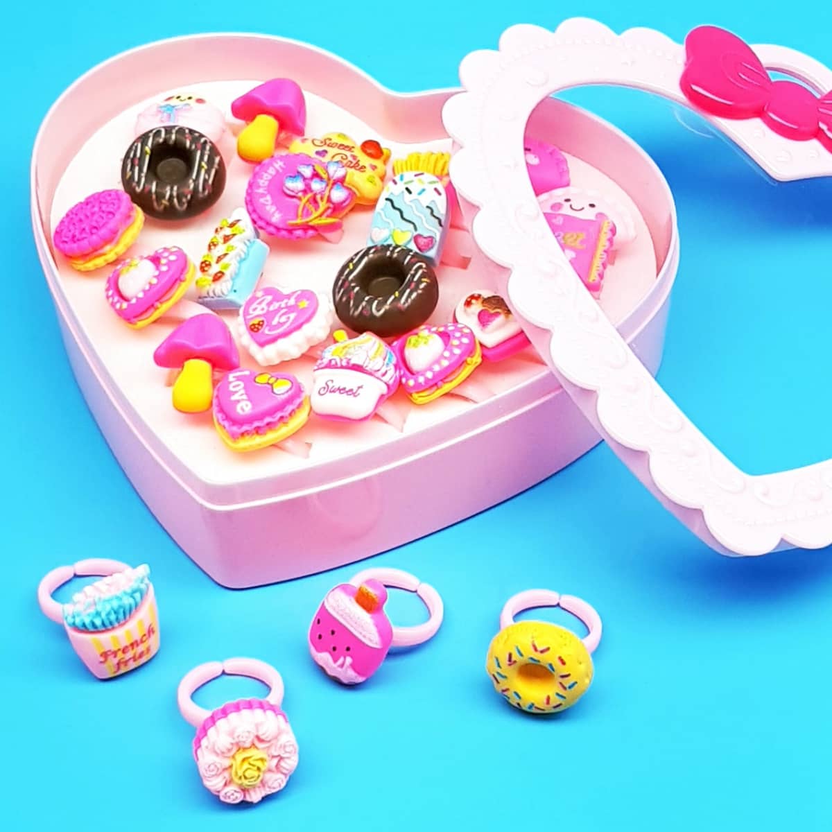 Kinderringe Süßigkeiten Motiv