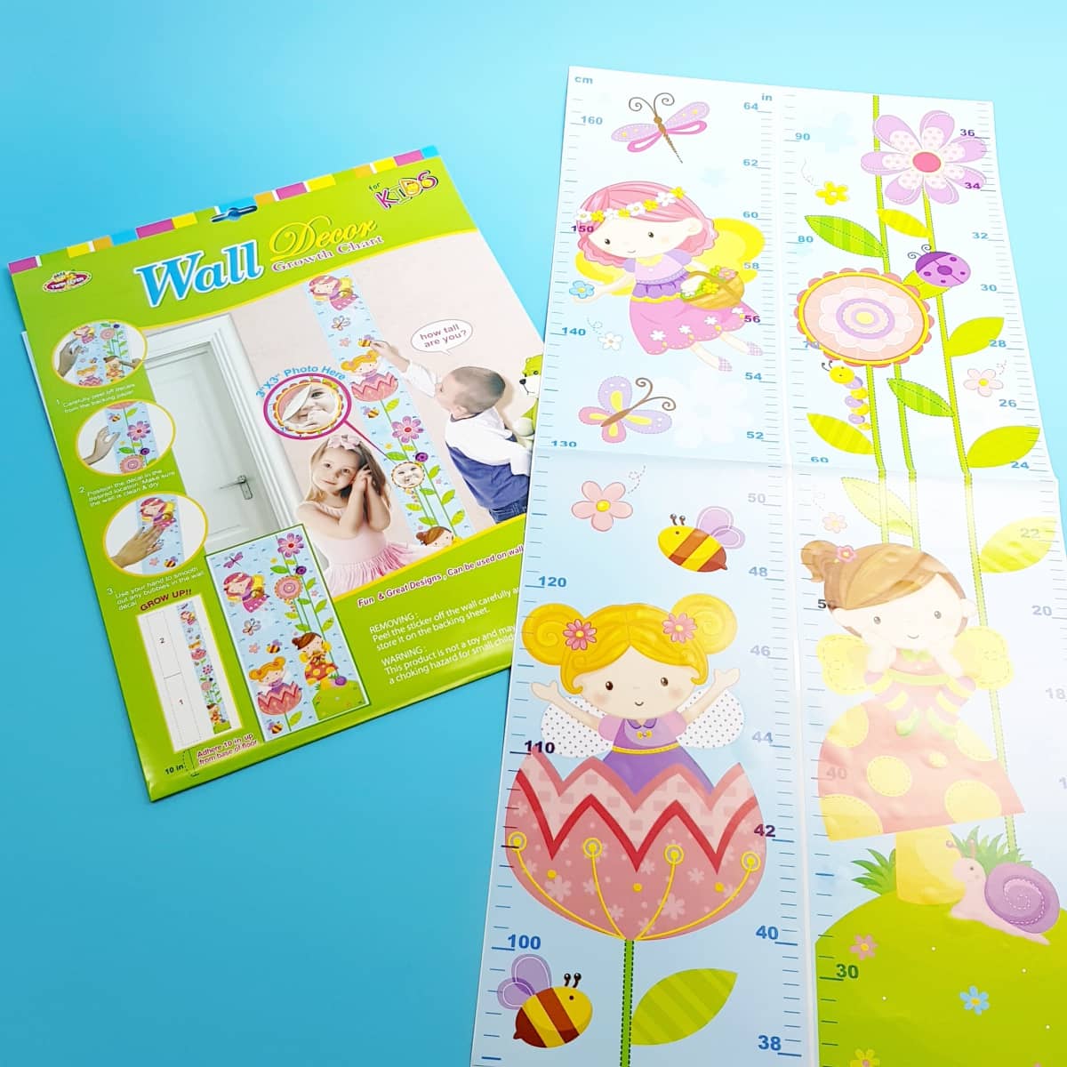Messlatte Blumenfee Wandtattoo
