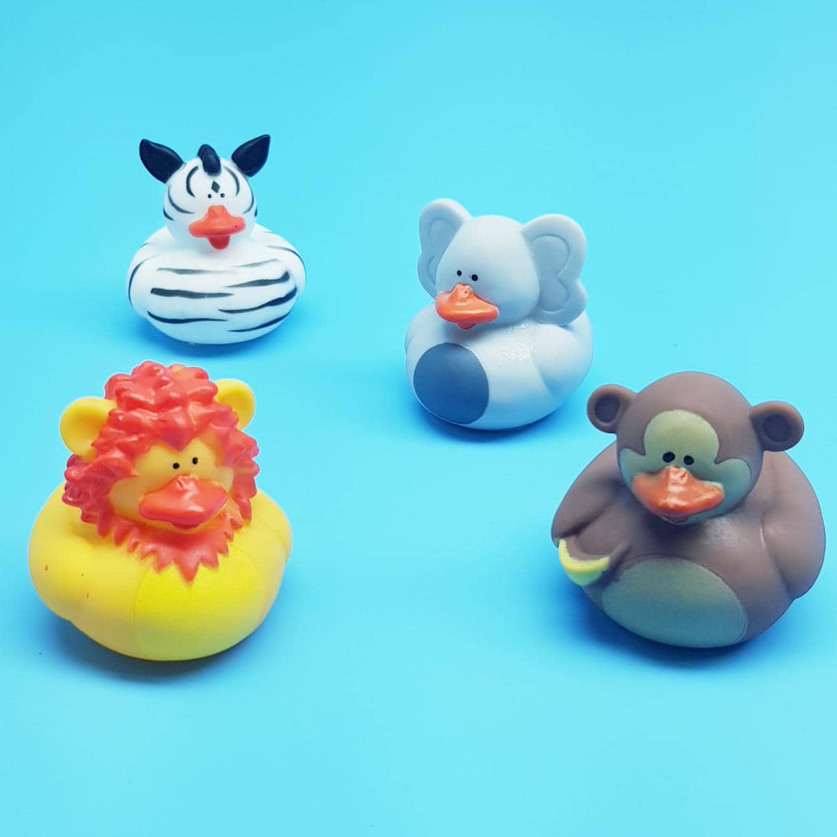 Badeenten Safari Löwen, Zebras, Elefanten, Äffchen für die Badewanne
