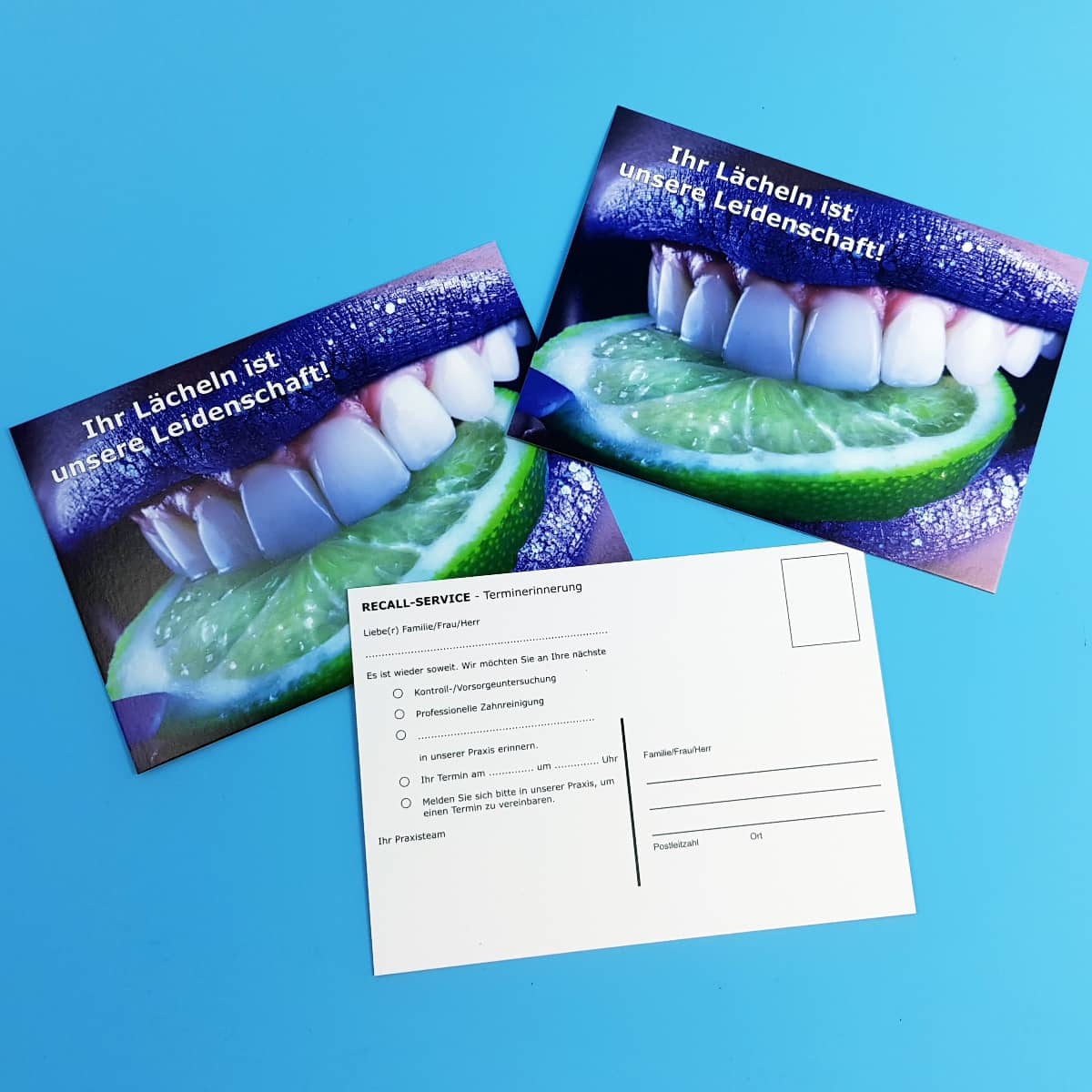 Recallkarten Limette Terminerinnerung Postkarte Zahnarzt