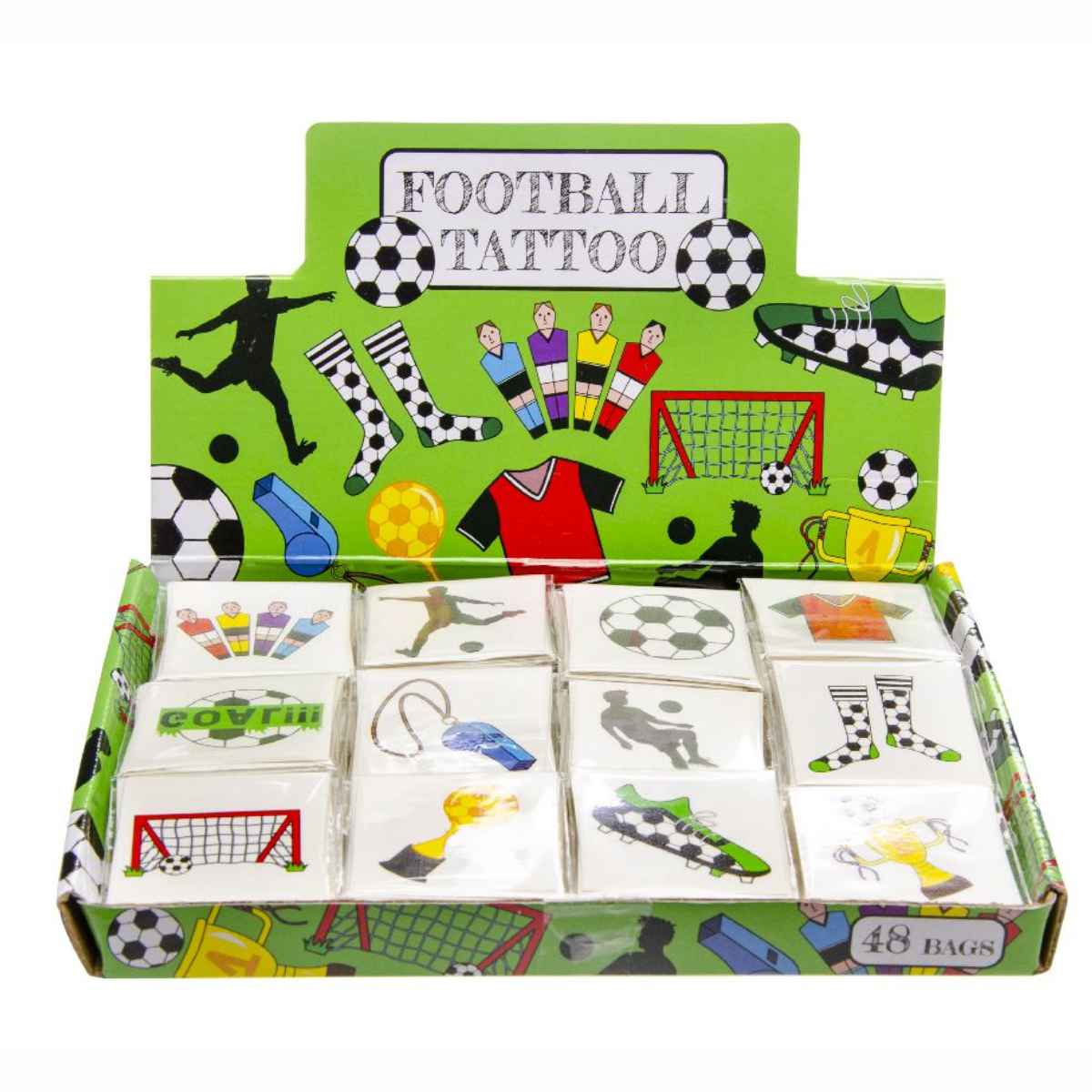 Tattoos Fußball, 12er Set Körperschmuck für Kids