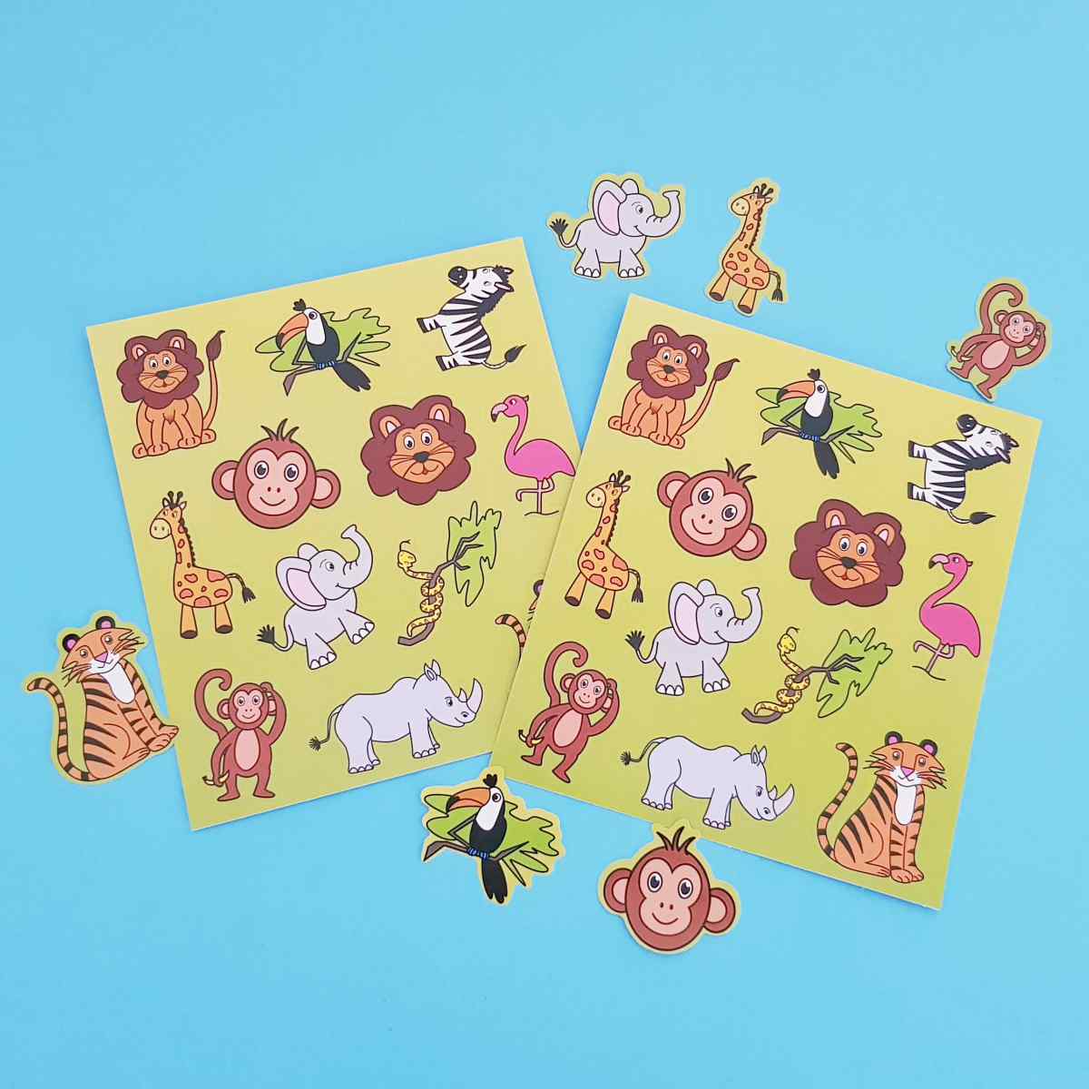 Sticker-Karten-Wilde-Tiere-im-Display Aufkleber