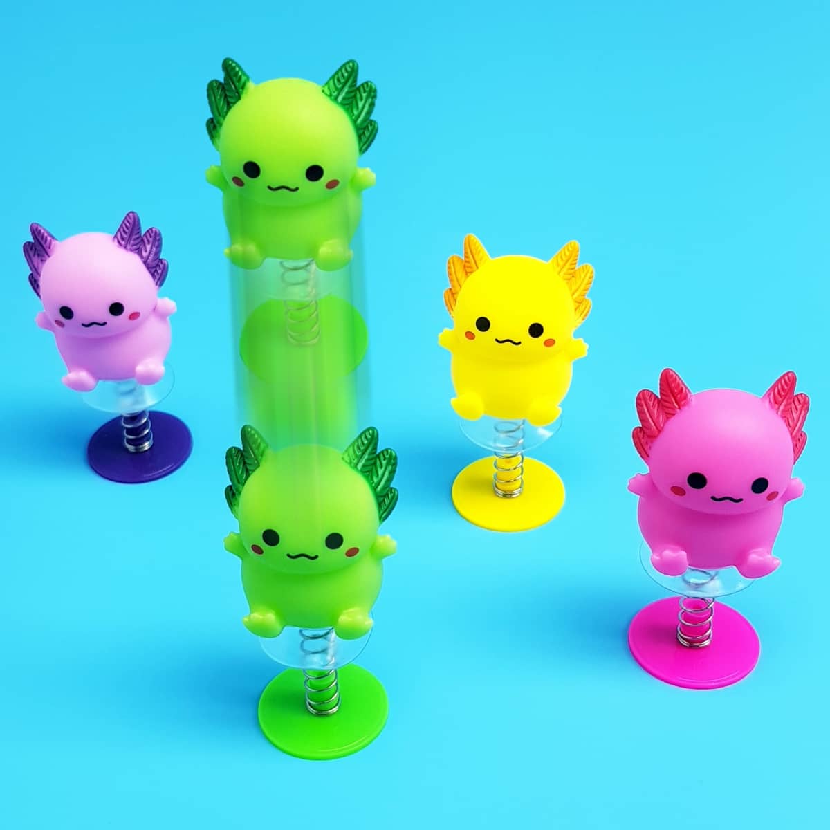 Axolotl Springfigur bunt