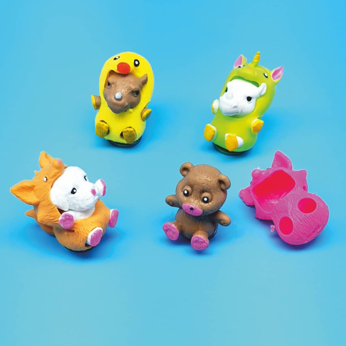 Kostüm-Tierchen Kleine Tierfiguren mit Silikon-Hülle zum Ankleiden