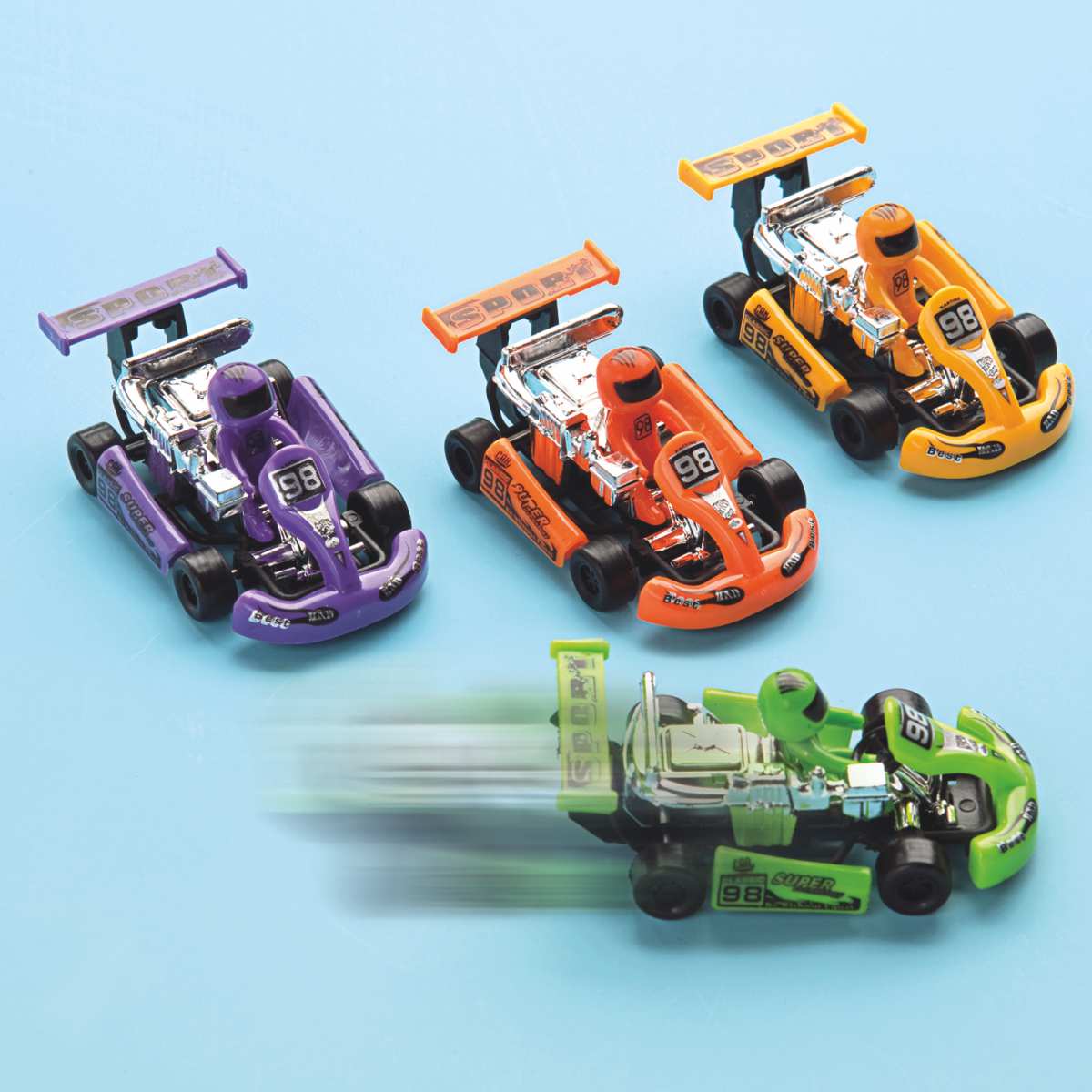 Go-Karts-mit-Rueckzug Racing Cars