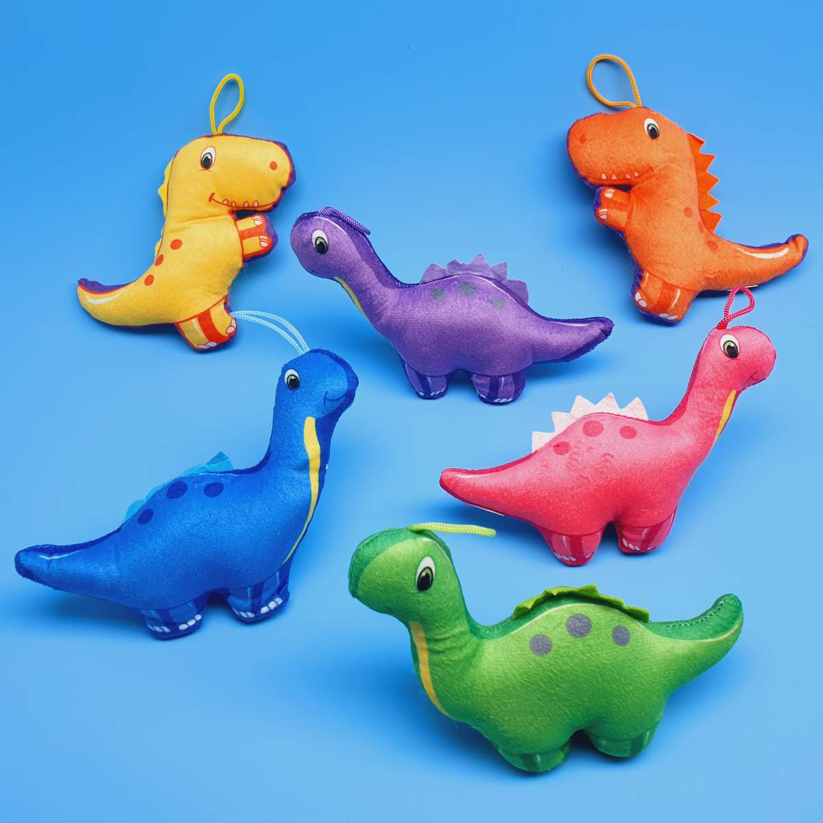 Plüsch-Dinos 6-fach sortiert Kuscheltierchen Dinosaurier