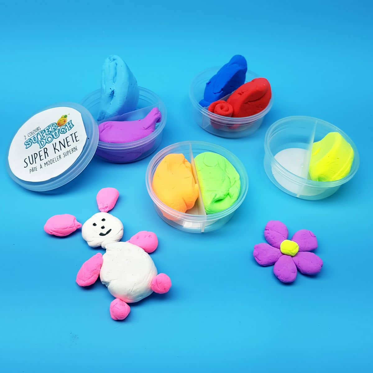 Bastelknete, 2-farbig Modellier-Spielzeug für kreative Kids