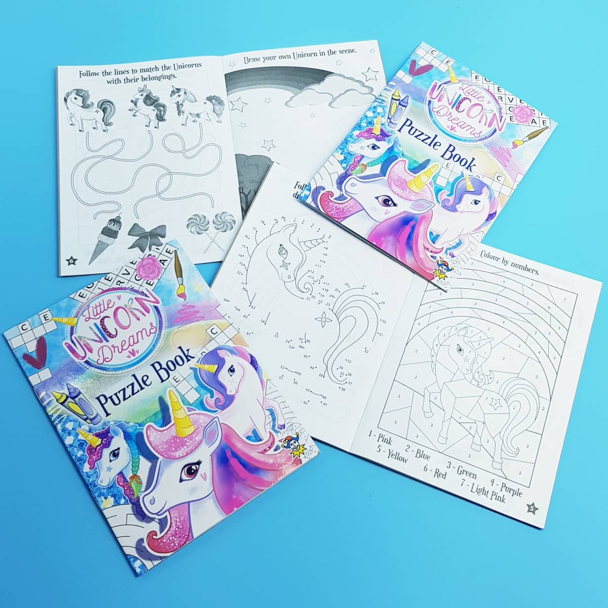 Mini-Rätselbücher Einhorn Knobelheftchen für Kinder zum Ausmalen und Rätseln