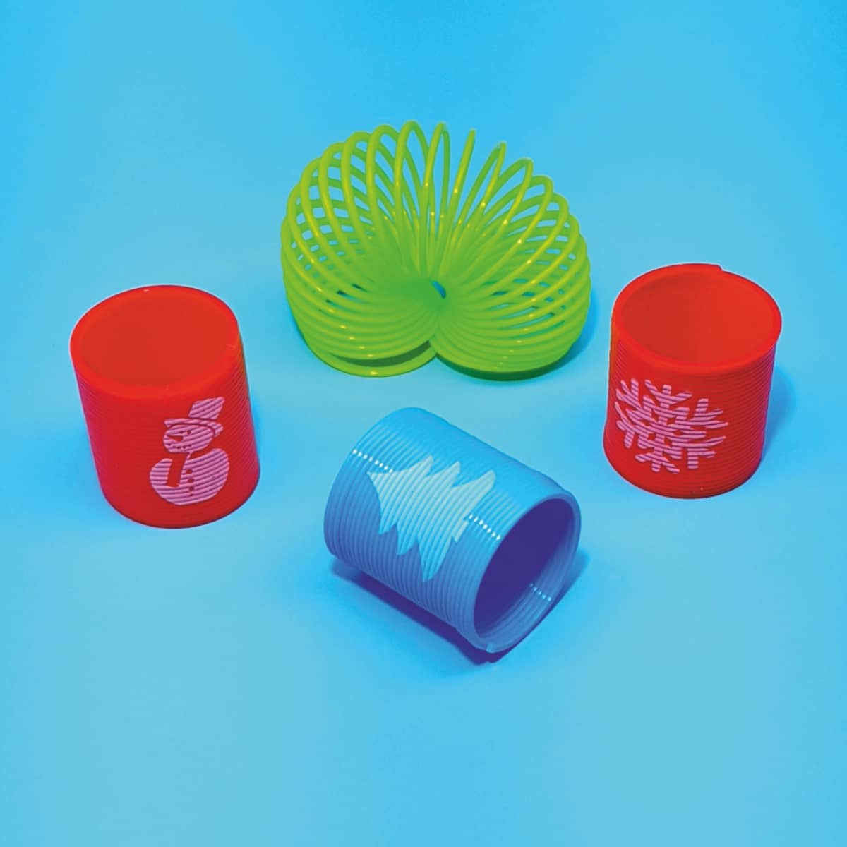 Mini-Spiralen Weihnachten Treppenläufer mit winterlichen Motiven (Schneemänner, Christbäume, Schneeflocken)