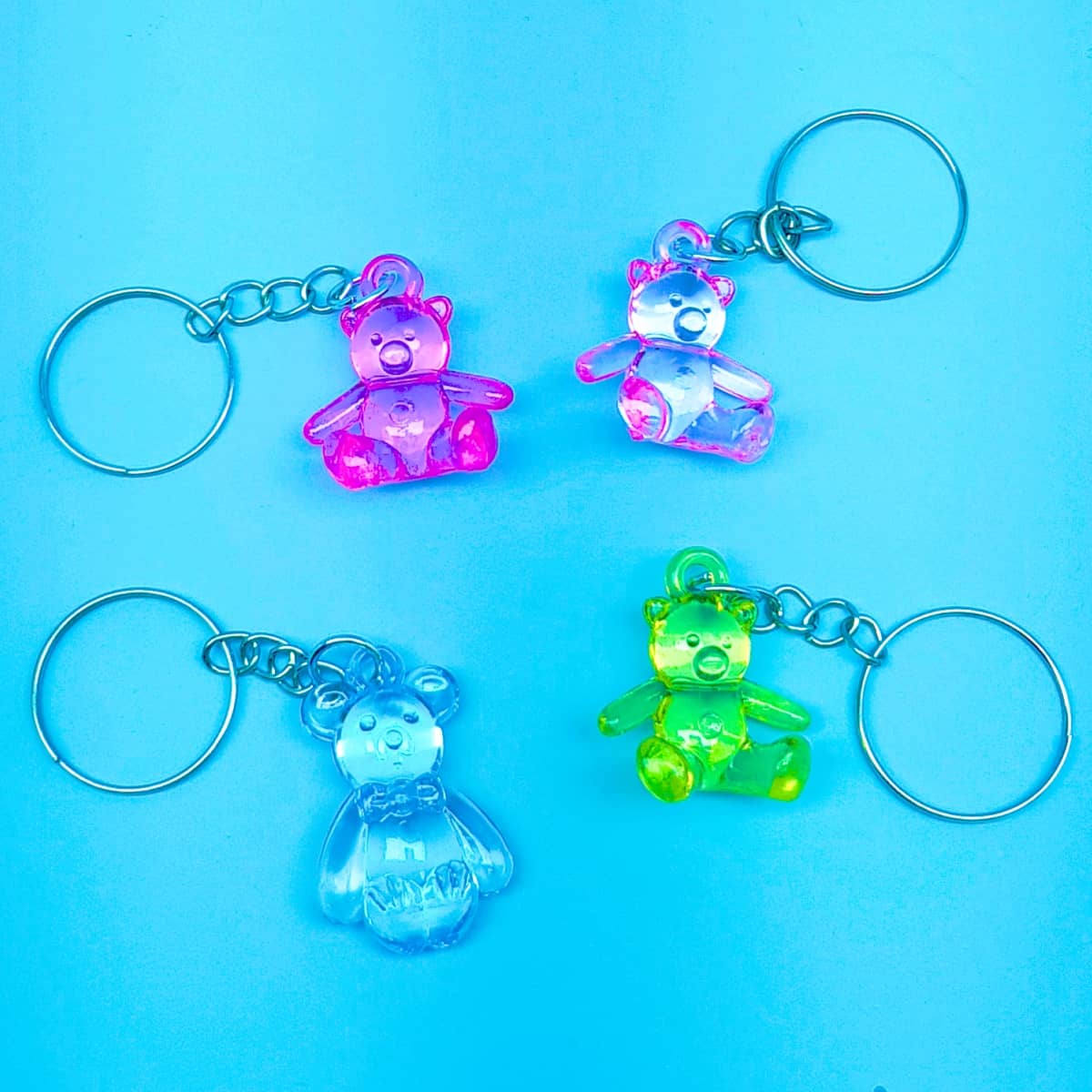 Bär Schlüsselanhänger Glasoptik bunt