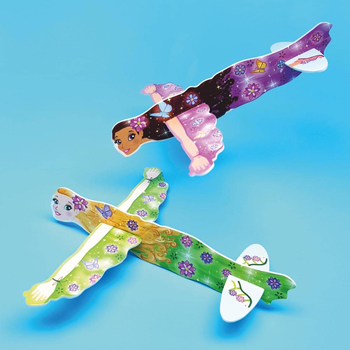 Feen-Flieger als Bausatz Styropor-Flugzeuge zum selbst bauen mit Fantasy-Figuren