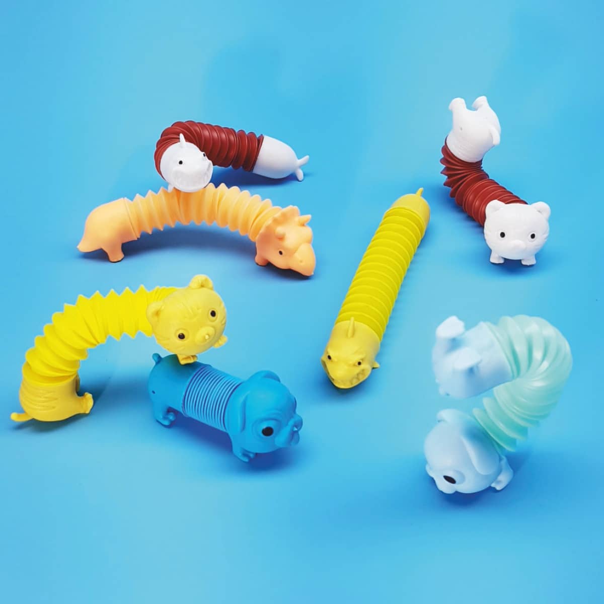 PopTube-Tiere Tierfiguren mit ausziehbarem Schlauch
