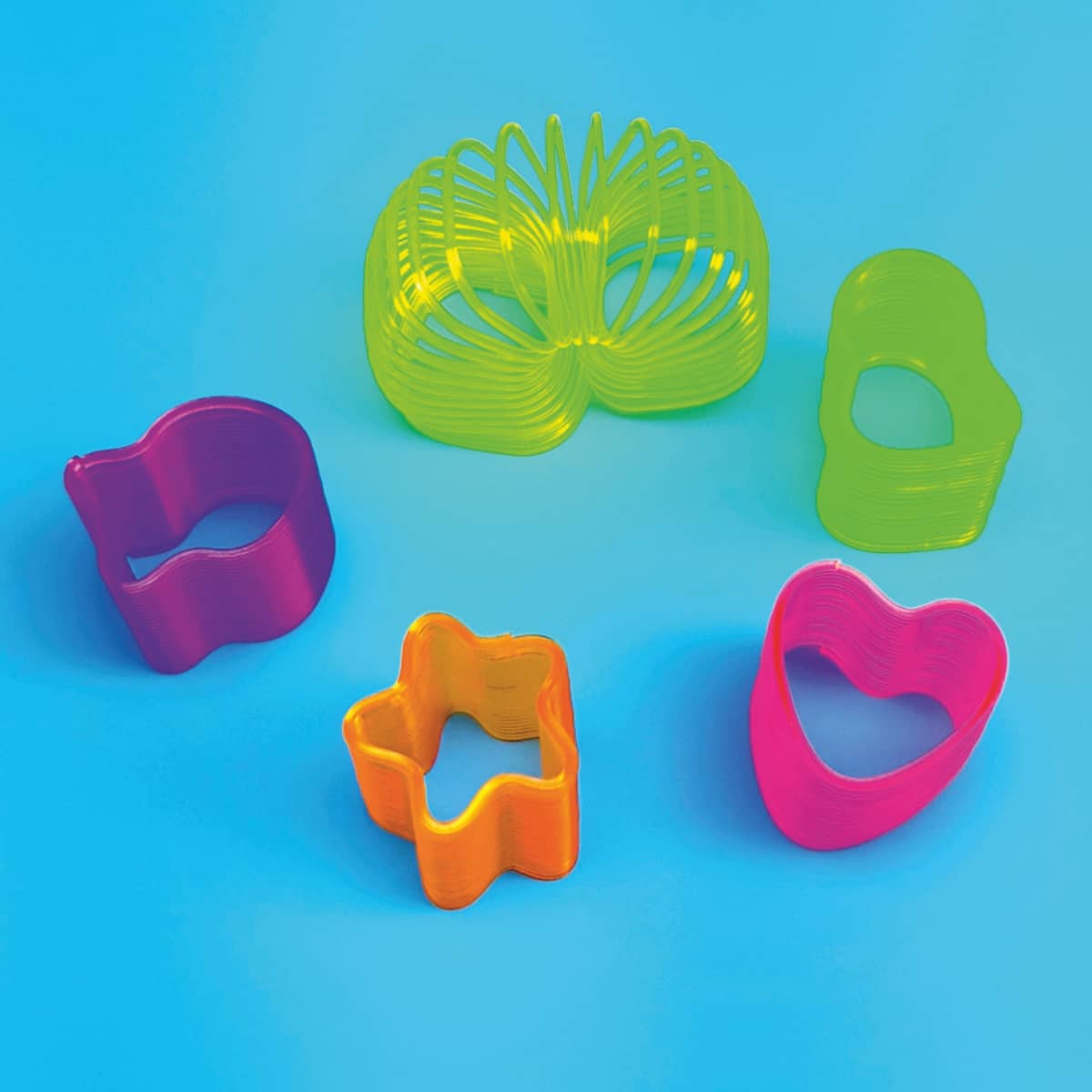 Mini-Spiralen Mix Treppenläufer Slinky bunte Formen und Farben