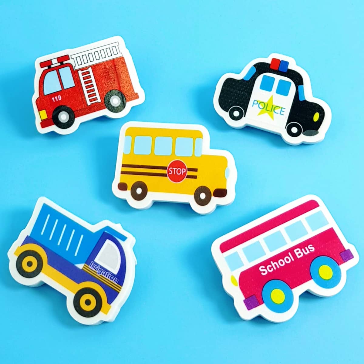 Radiergummis Fahrzeuge