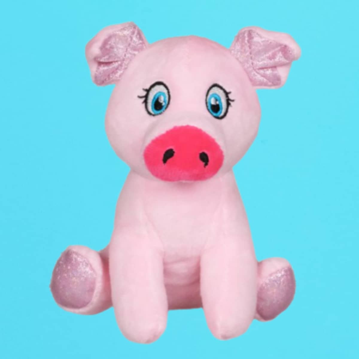 Plüsch-Schweinchen Rosa Kuscheltier mit Bauernhofmotiven für Kinder und Babys geeignet