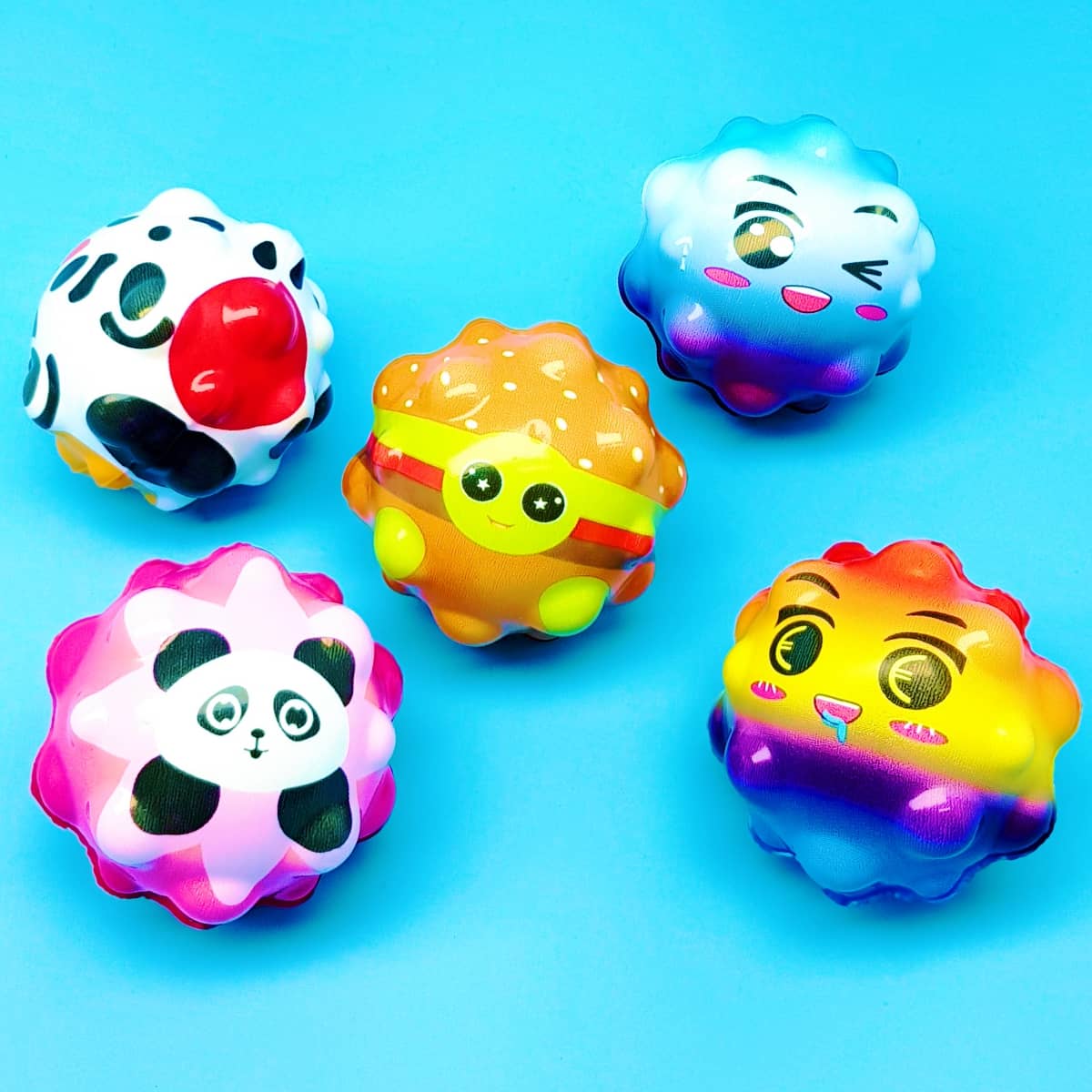 Hüpfball lustige Gesichter bunt