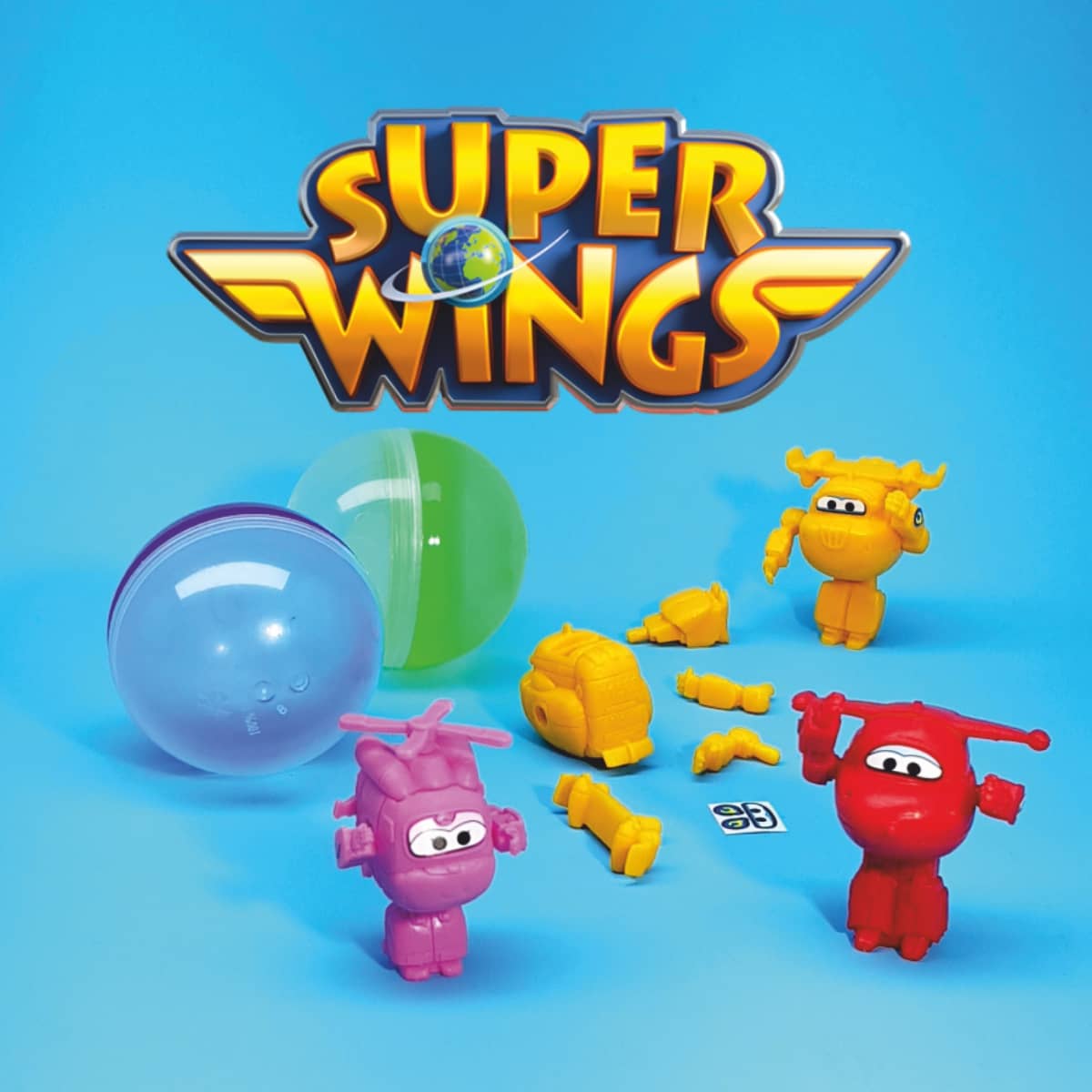 Super Wings Sammelfiguren Lizenzspielwaren Flugzeuge bekannt aus Kinder-TV-Serie zum selbst Zusammenbauen