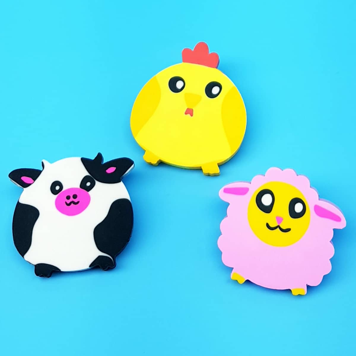 Radiergummis Bauernhof-Tiere bunt 