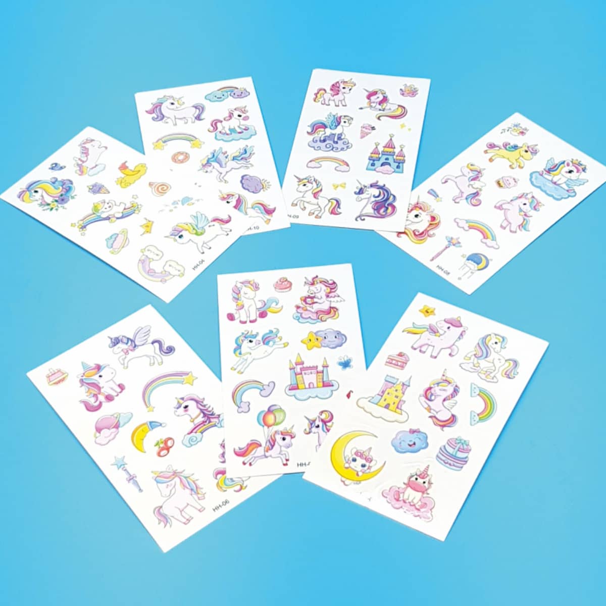 Tattoos Einhorn Glow in the dark Einhörner-Tattoos abwaschbar mit vielfältigen zauberhaften Motiven