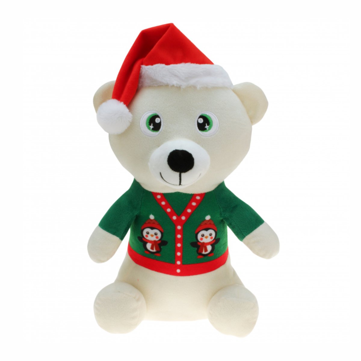 Plüsch-Teddy Tobi Kuscheltierchen mit Weihnachts-Bommelmütze