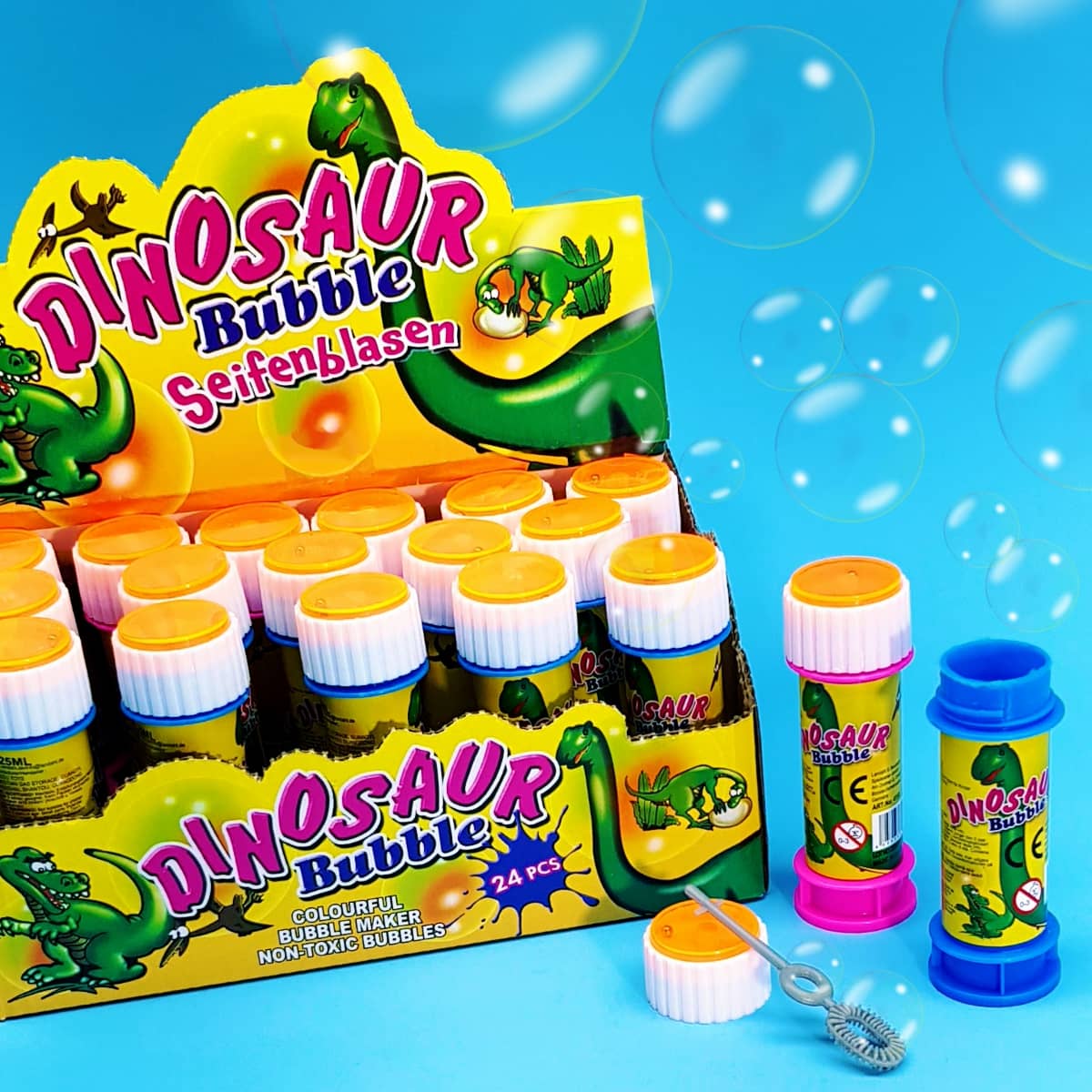 Seifenblasen Dino mit Geduldspiel